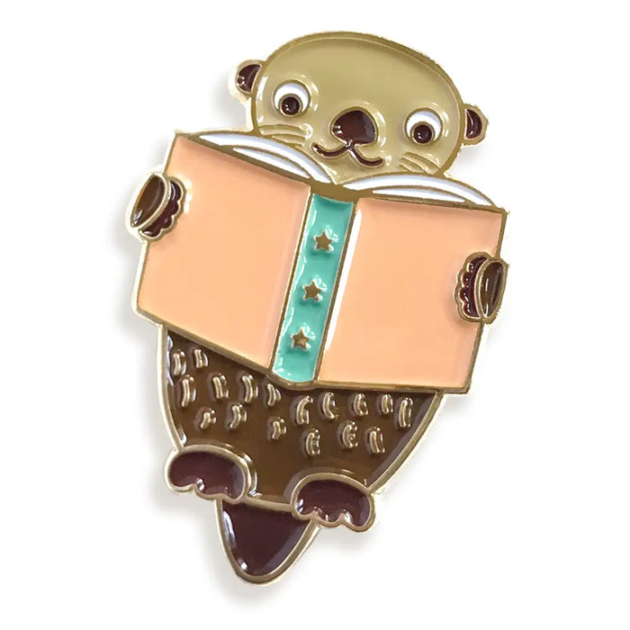 Otter Read Enamel Pin