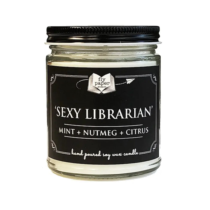 Sexy Librarian Literary 9oz Glass Soy Candle