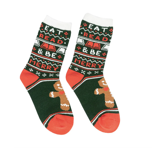 Eat, Read, & be Merry Cozy Sock