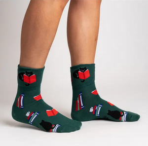 I Love Cats and Books Crew Socks