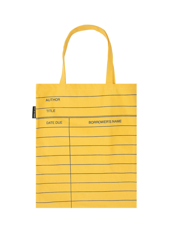 Library Card Tote Yellow