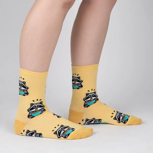 I Just Love Raccoons and Ramen, OK? Crew Socks